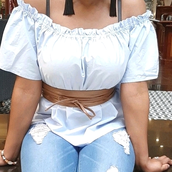 Accessories - Womens Brown vegan leather corset wide tie waist boho cinch wrap obi belt